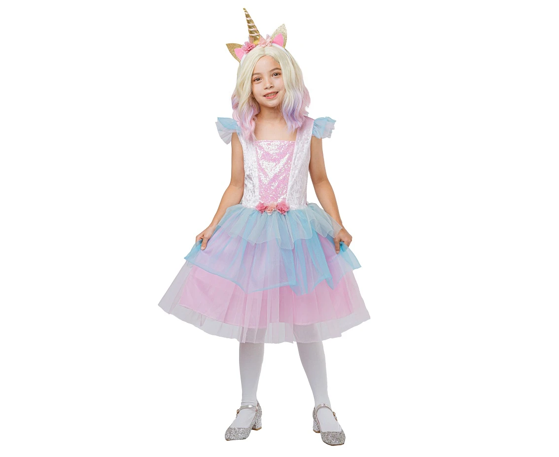 Role play-set for kids Unicorn Princess (dress, hairband), size 120/130 cm